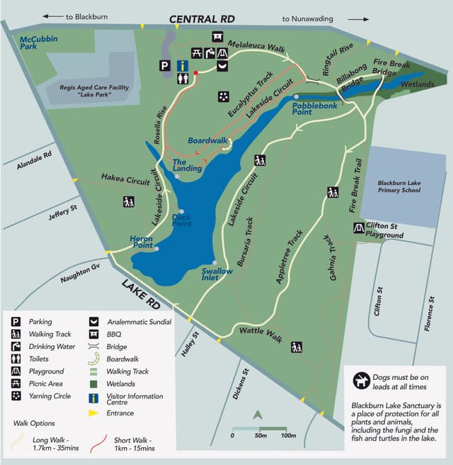 Blackburn Lake Sanctuary walking map