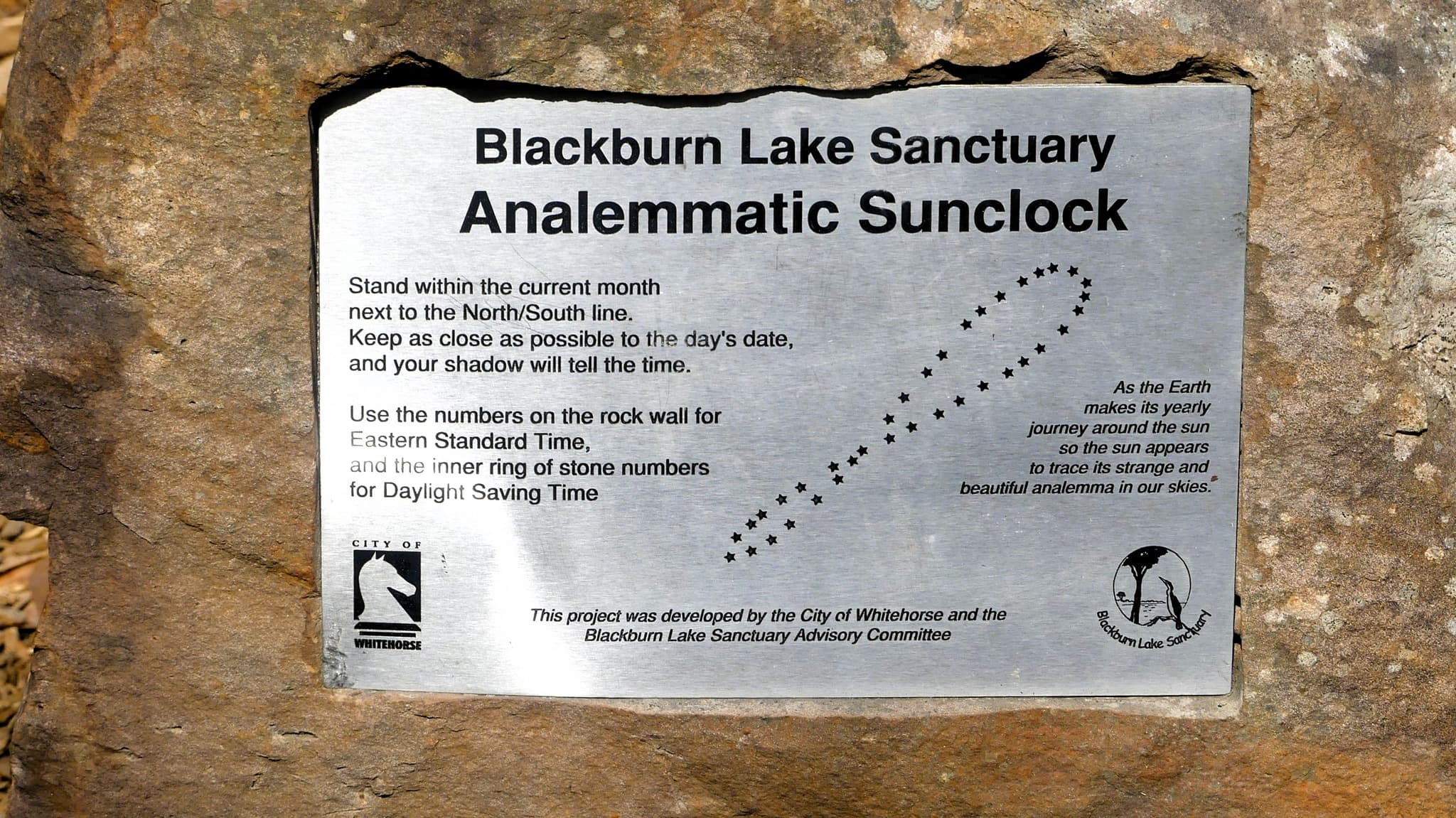 Sundial information plaque