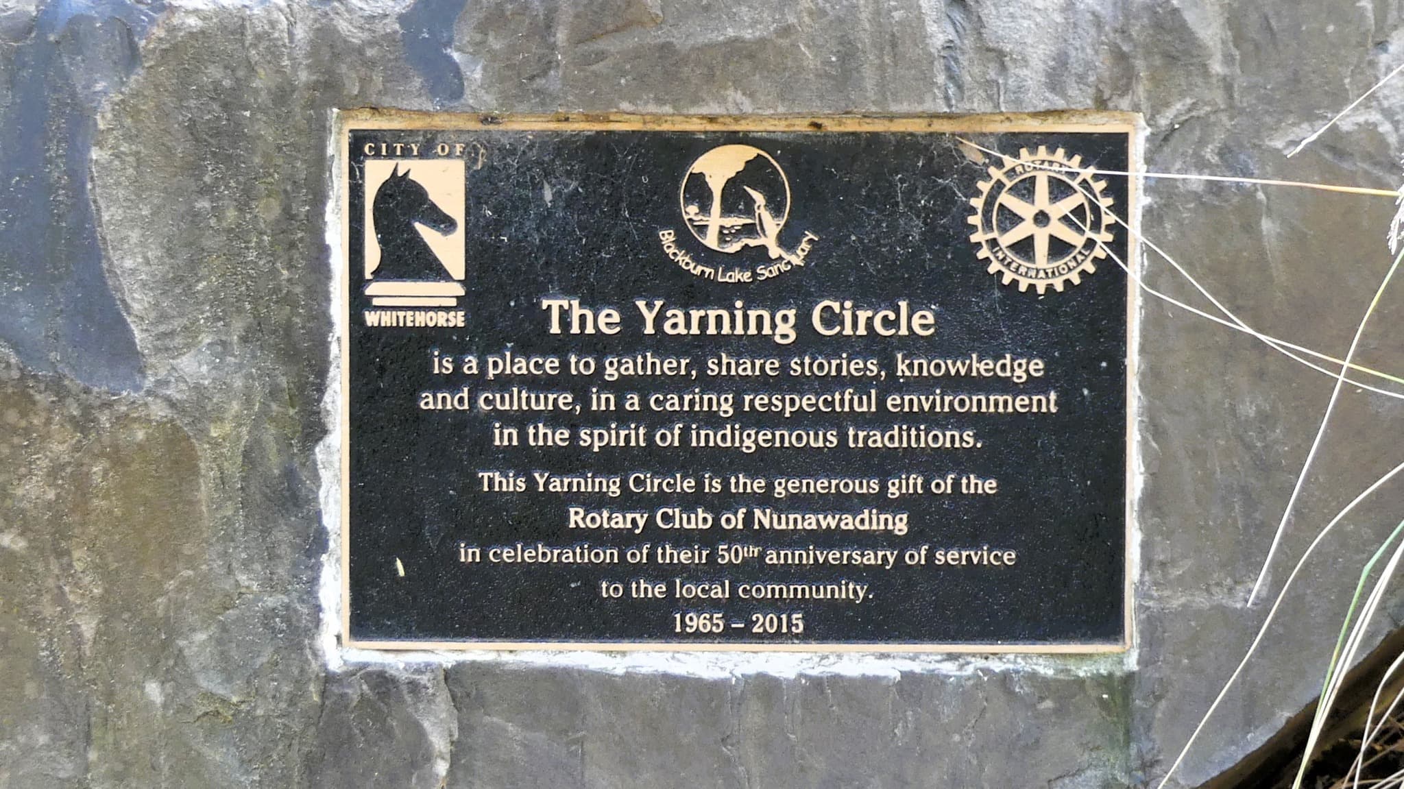 Yarning circle plaque